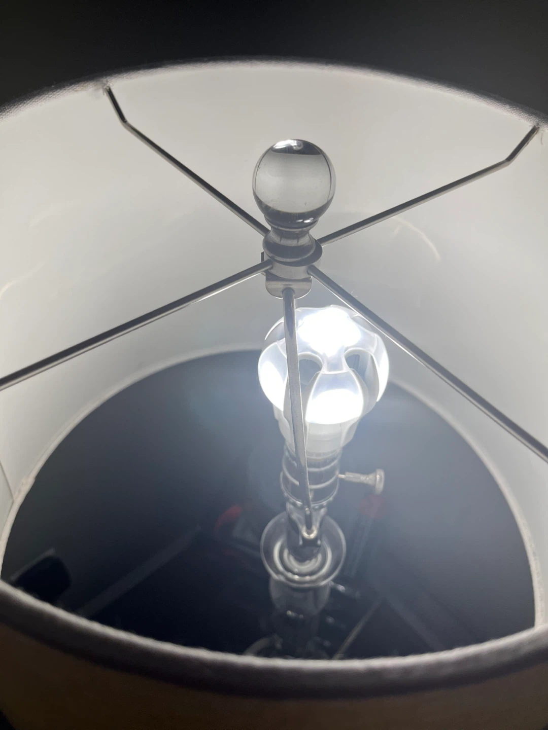 Clear glass Table Lamp with Tan Shade - photo 5
