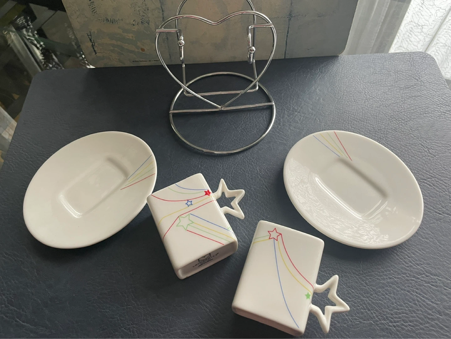 New MATCHBOX Set of 2 Espresso Cups & Saucers - photo 3