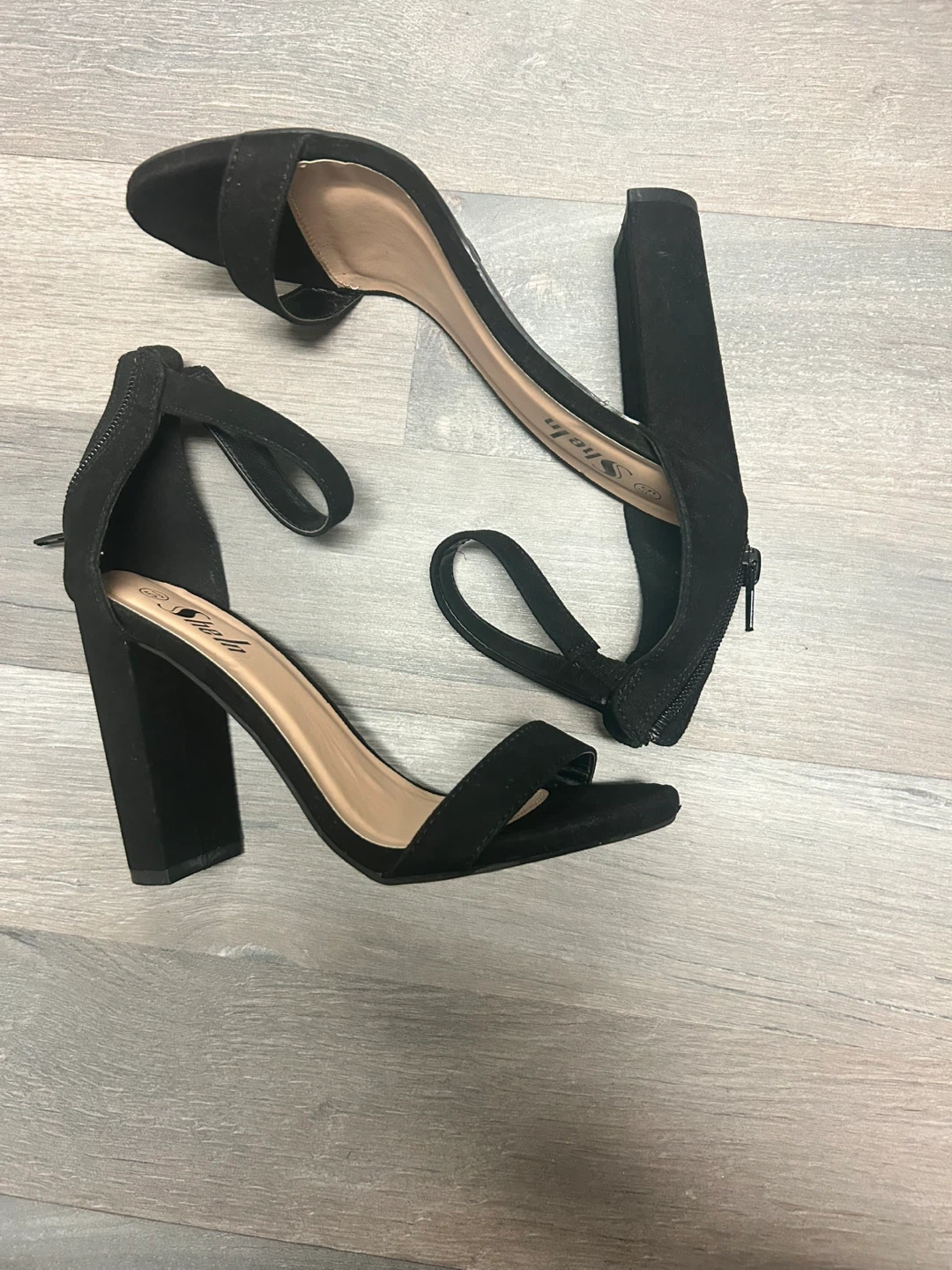 Black Suede Block Heels
