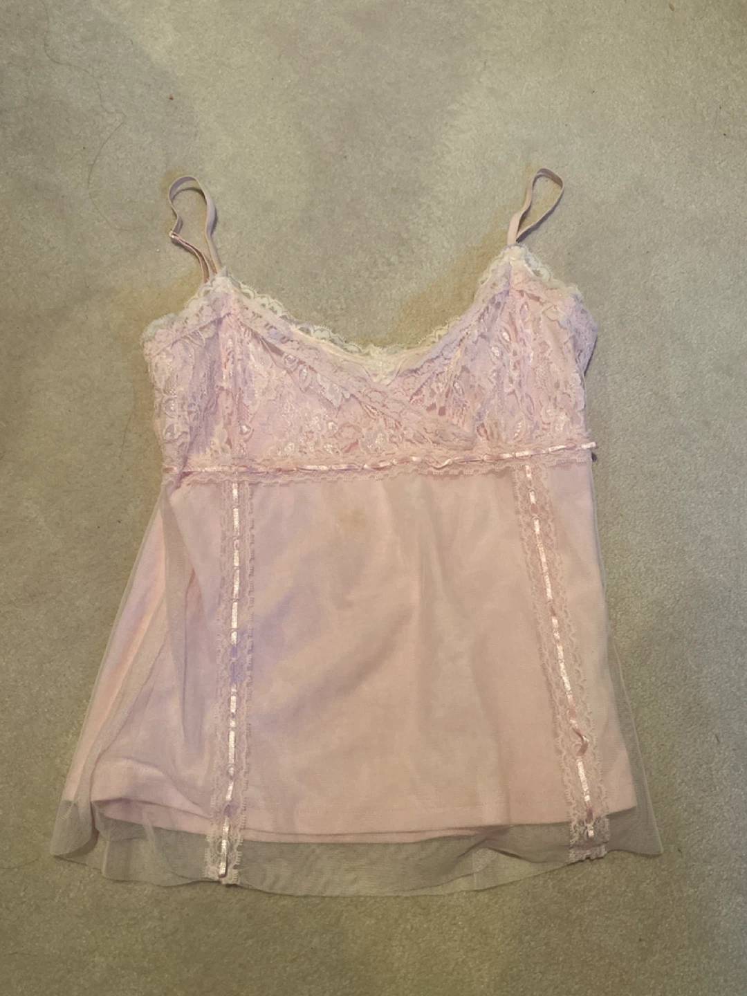 Suzy Shier Pink Lace Cami