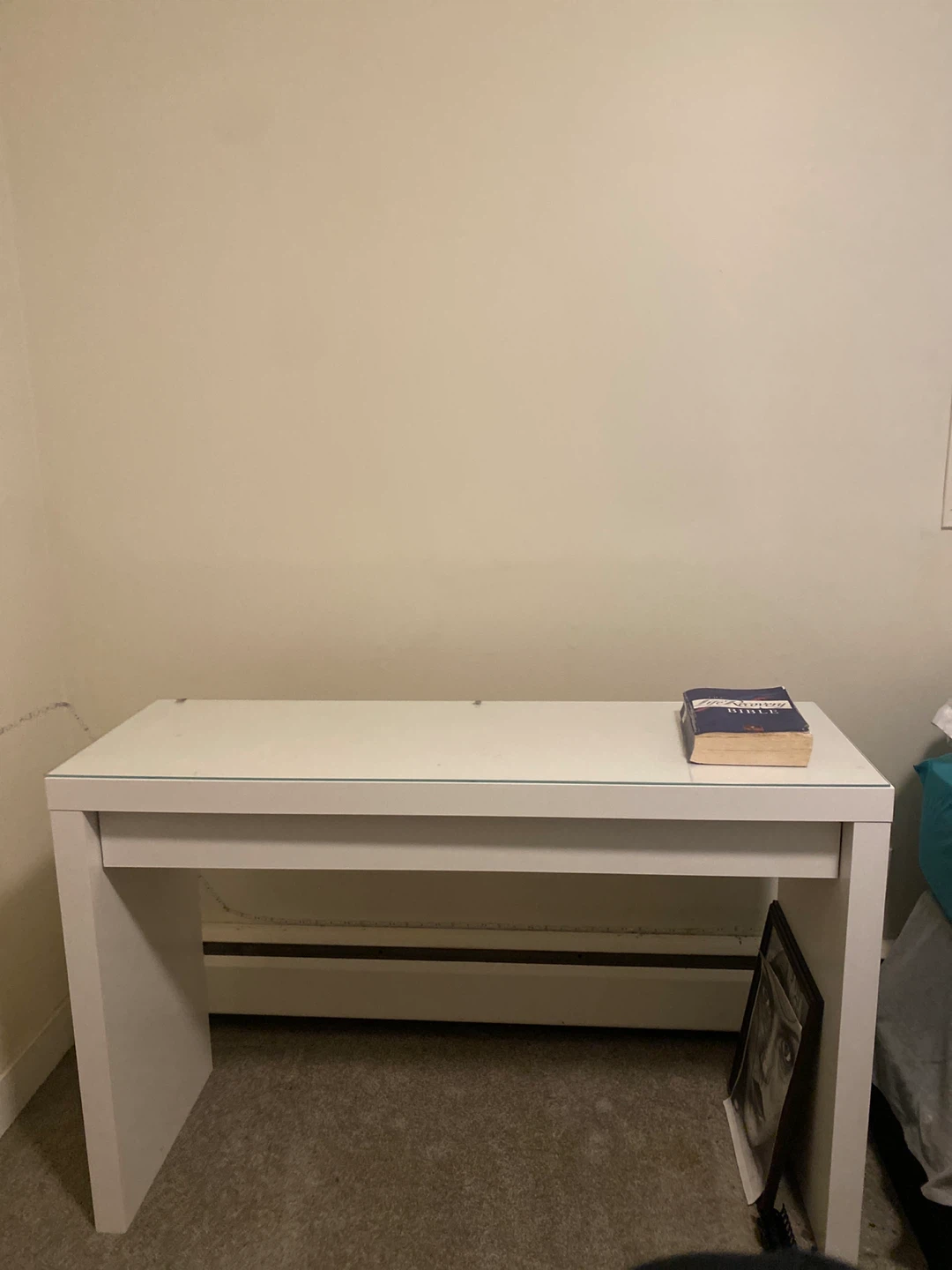 Ikea  Desk with Glass Top