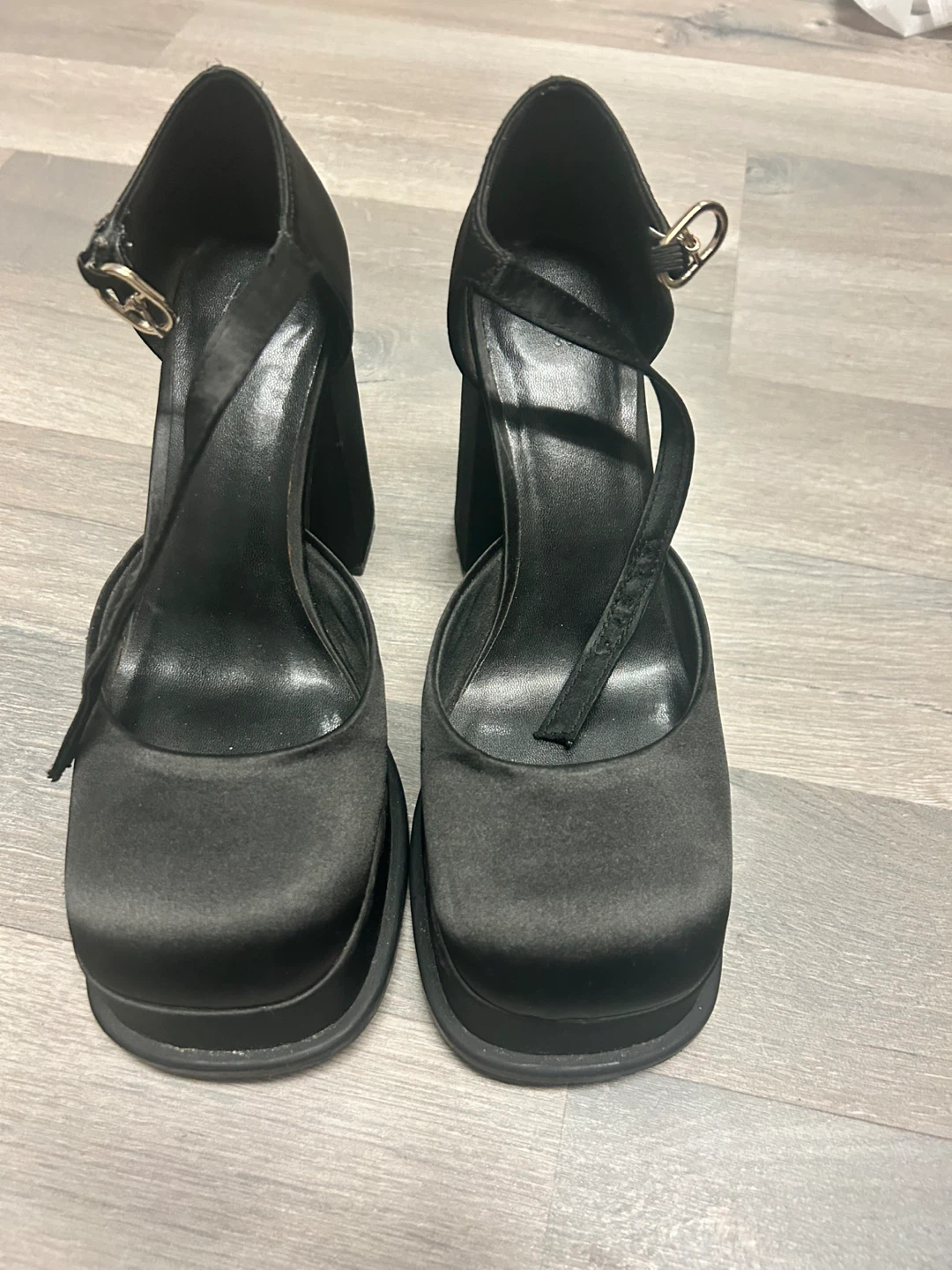 H&M Black Platform Mary Jane Heels Size 36