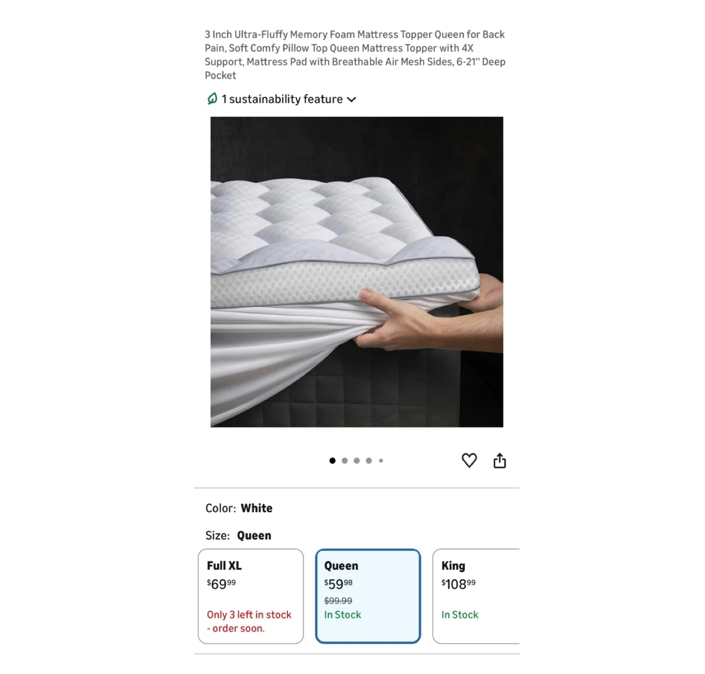 Brand new 3 Inch Ultra-Fluffy Memory Foam Mattress Topper Queen