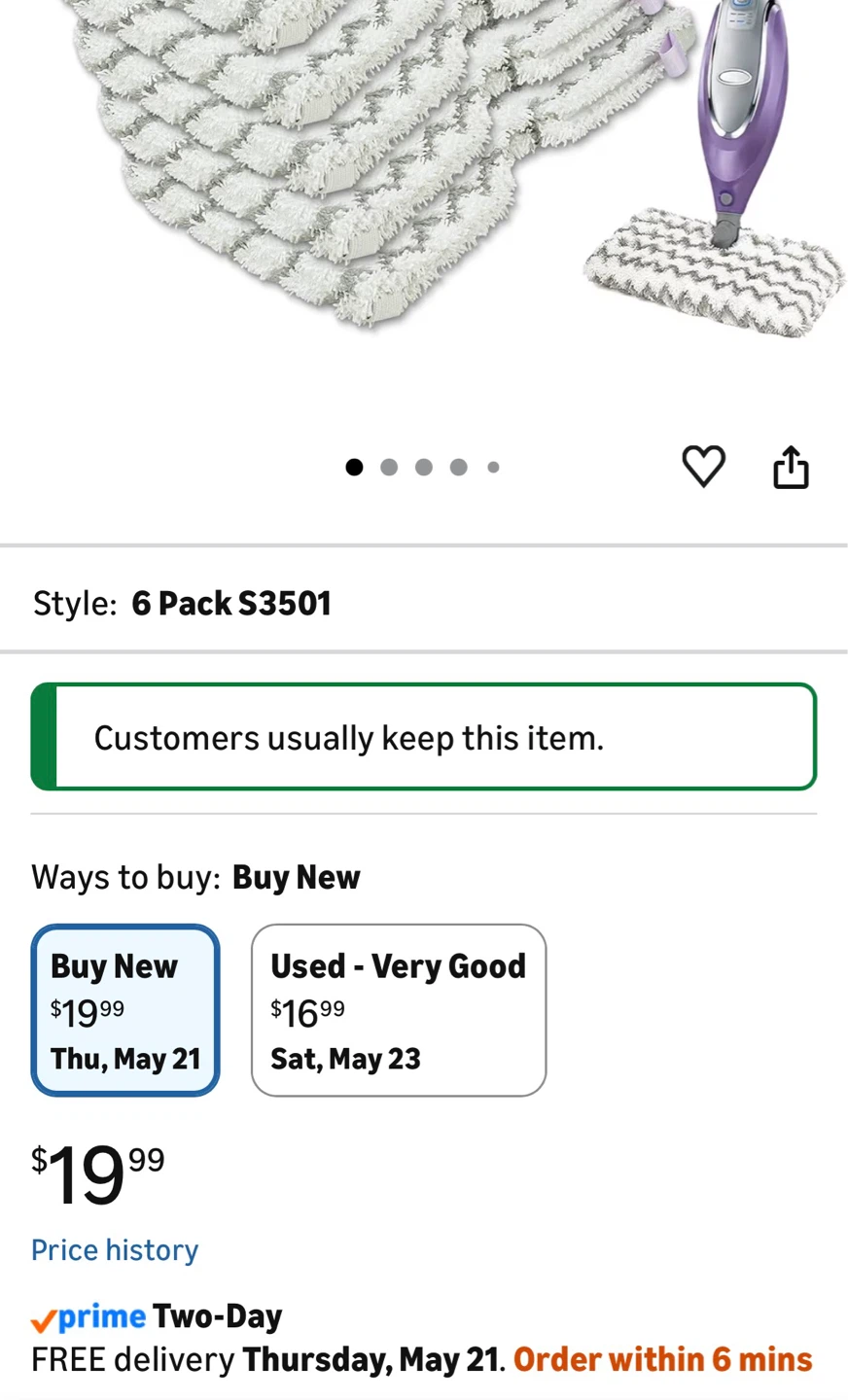 Mop Replacement Pads 6 Pack