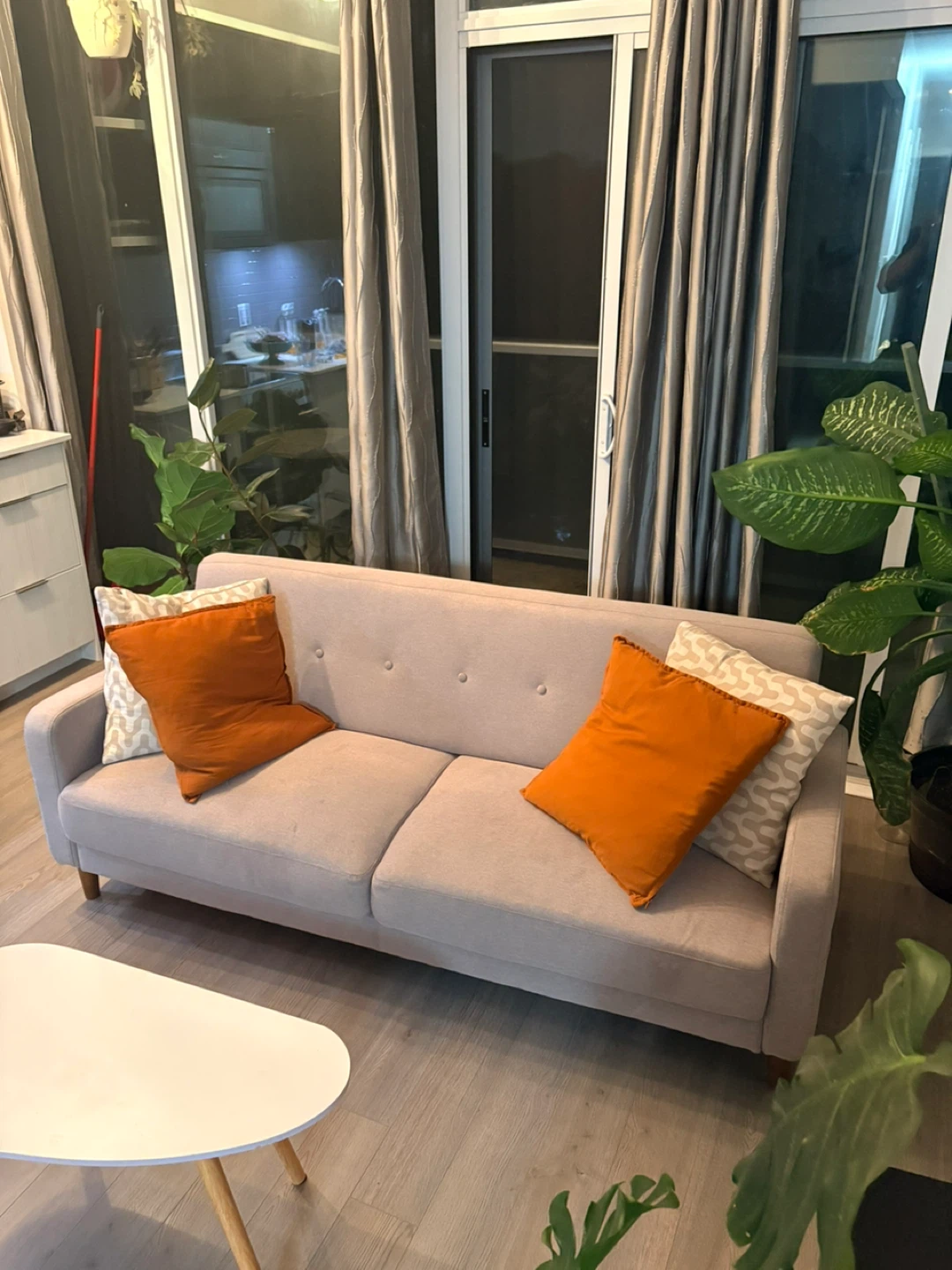 Structube  Couch Light Grey Two-Seater Sofa