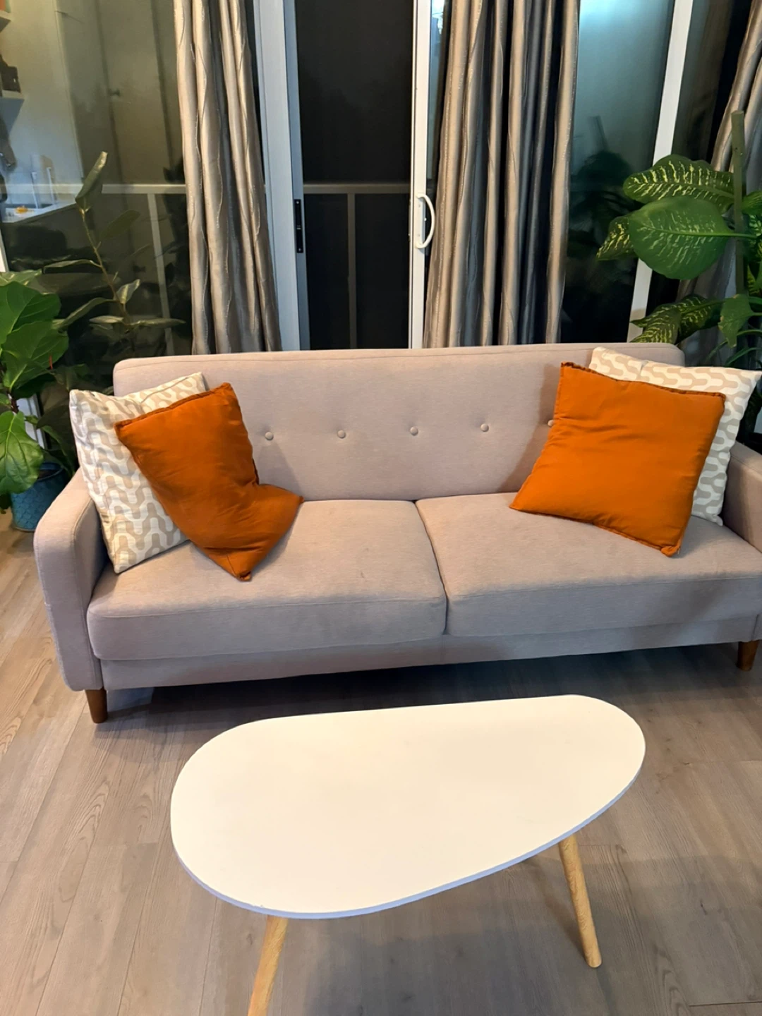 Structube  Couch Light Grey Two-Seater Sofa - photo 2
