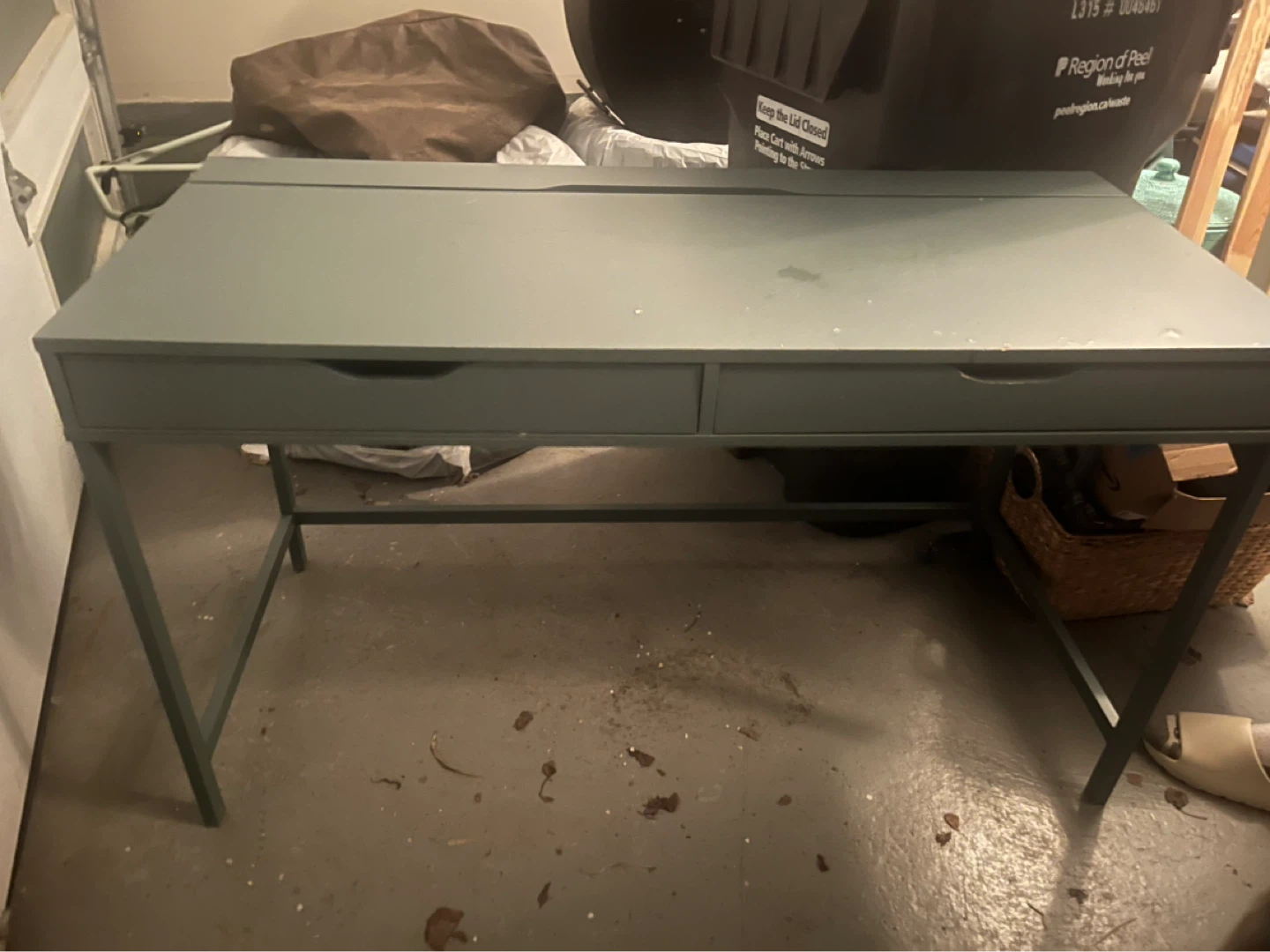 Green Two-Drawer Desk