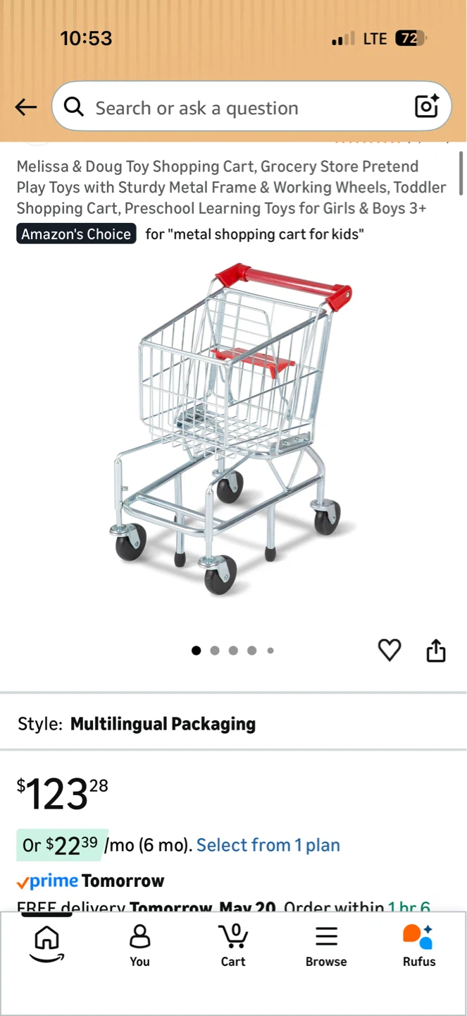 Melissa & Doug Toy Shopping Cart