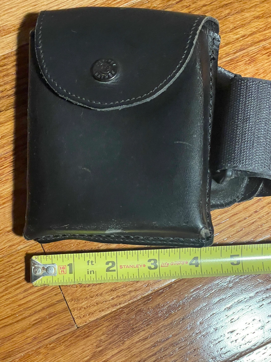 Black Leather Pouch with Belt Strap - photo 2