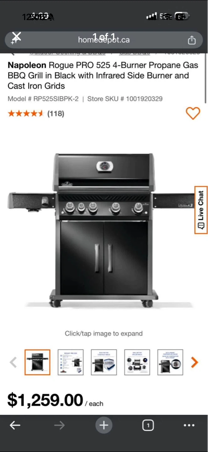 Napoleon Rogue PRO 525 4-Burner Propane Gas BBQ Grill