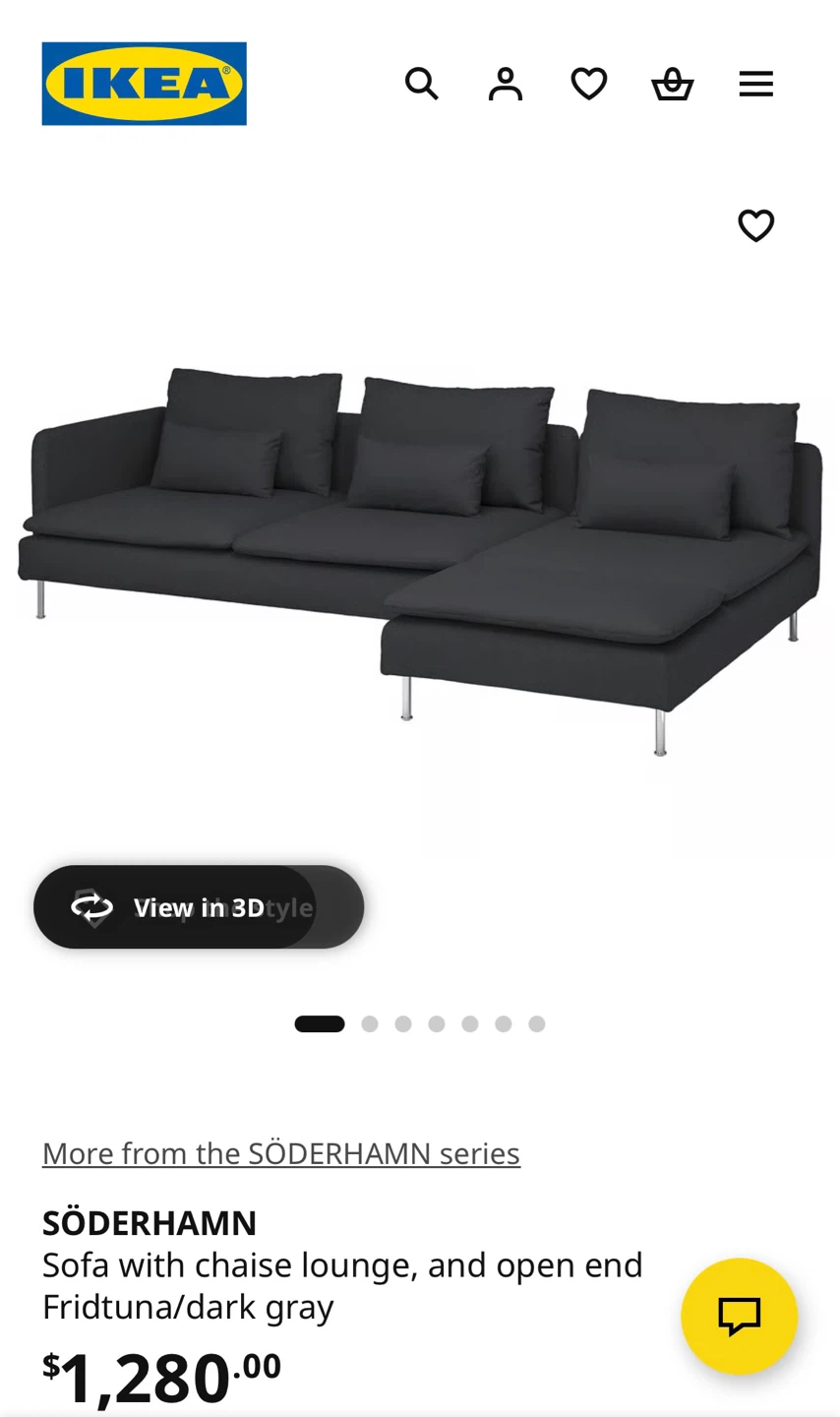 IKEA SÖDERHAMN Sofa with chaise lounge - photo 3