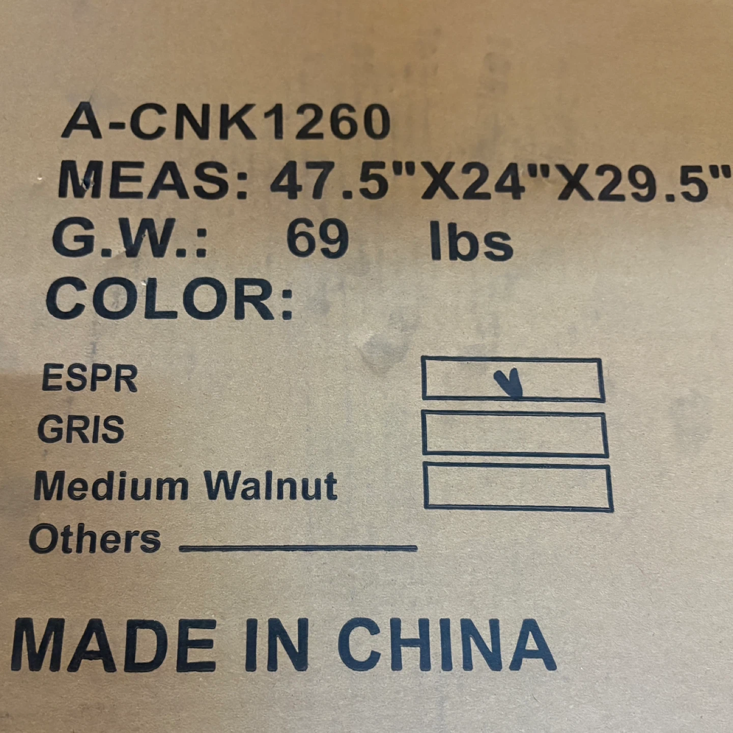 A-CNK1260 Desk - Medium Walnut