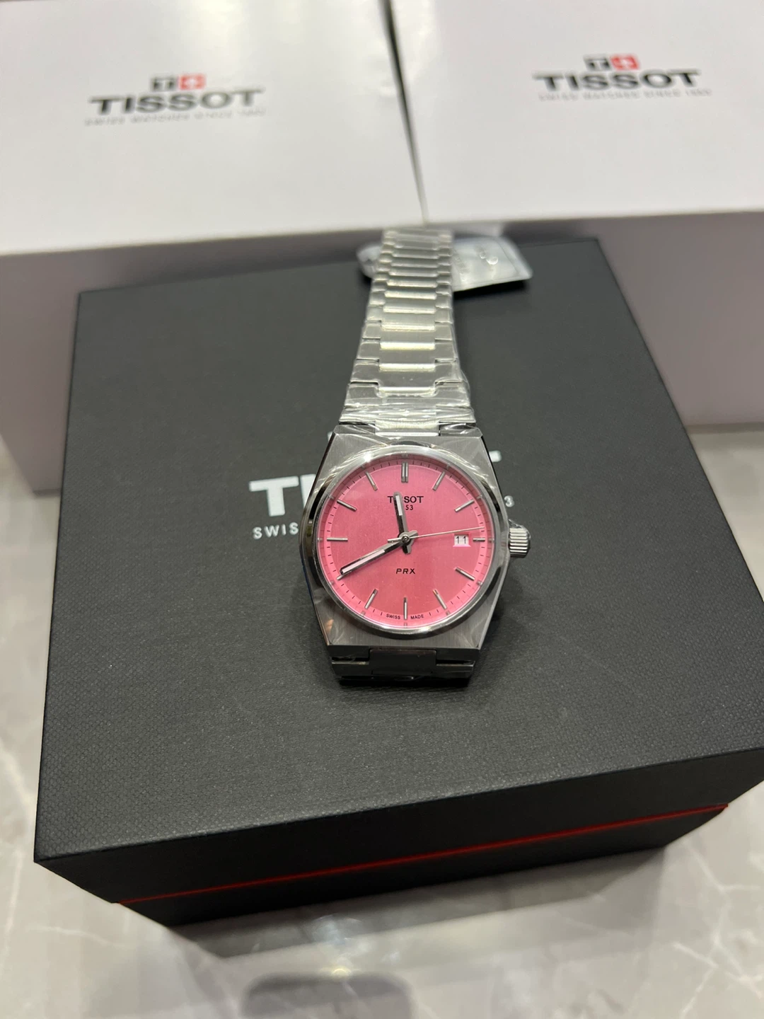 Tissot PRX Stainless Steel Watch - Pink Dial - photo 2