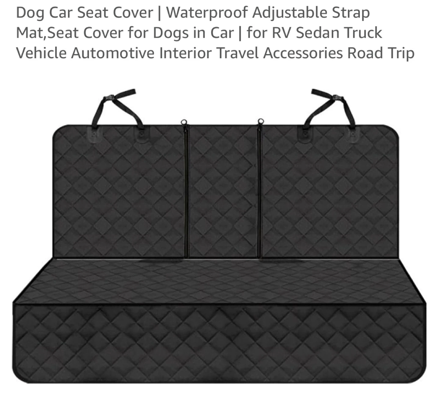 BRAND NEW Black Dog Car Seat Cover Waterproof Adjustable Strap - photo 2