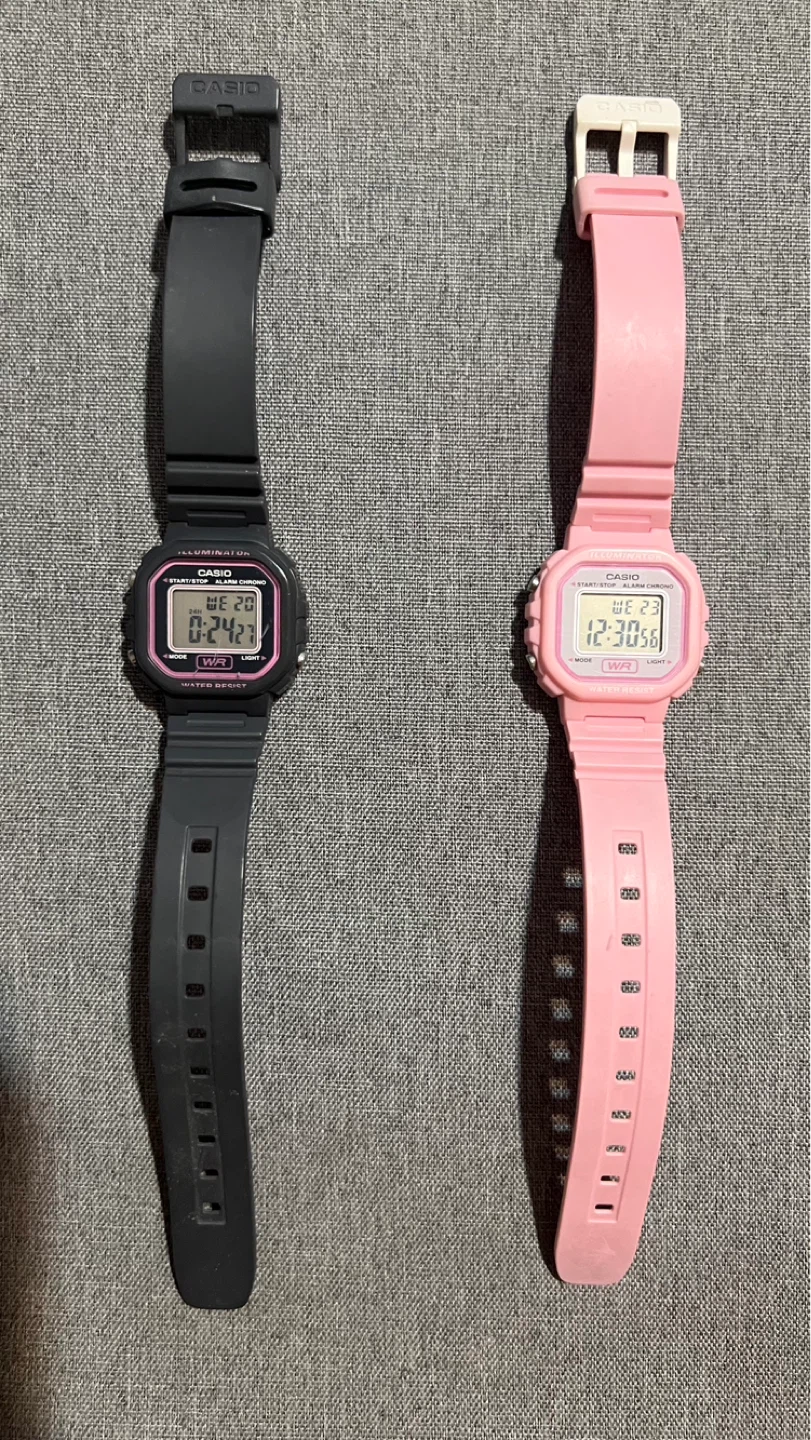 Casio Digital Watches Set – Black & Pink | Great Condition