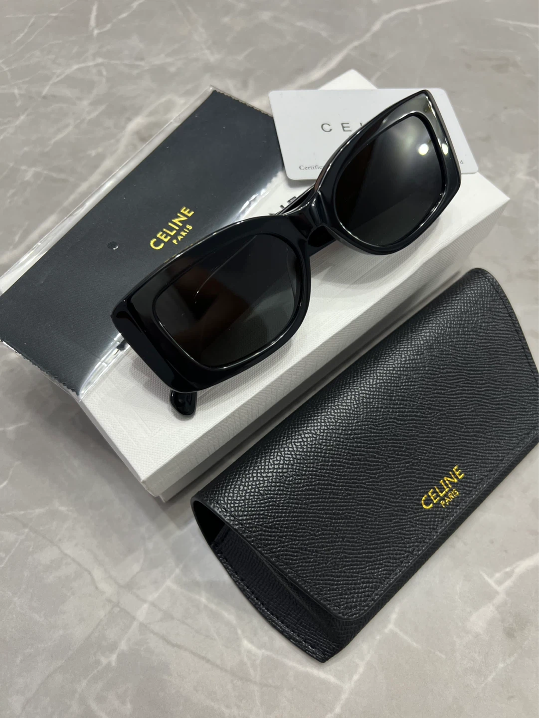 CELINE PARIS Black Acetate Sunglasses - photo 2