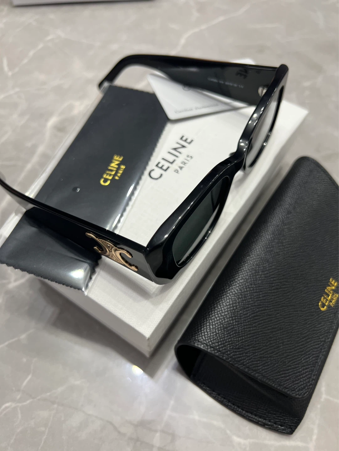 CELINE PARIS Black Acetate Sunglasses - photo 4