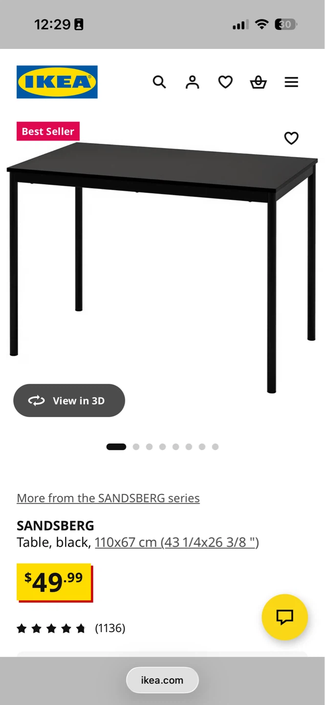 IKEA SANDSBERG Black Table and Chairs Set