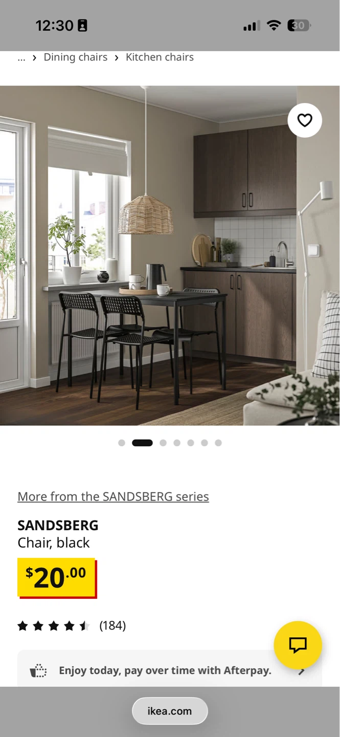 IKEA SANDSBERG Black Table and Chairs Set - photo 3