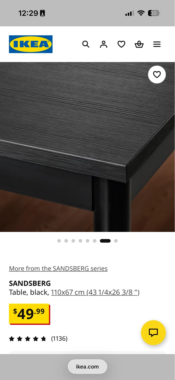IKEA SANDSBERG Black Table and Chairs Set - photo 5