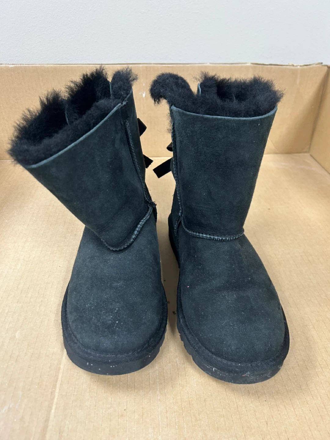 UGG Australia Black Suede Boots with Bows - photo 3