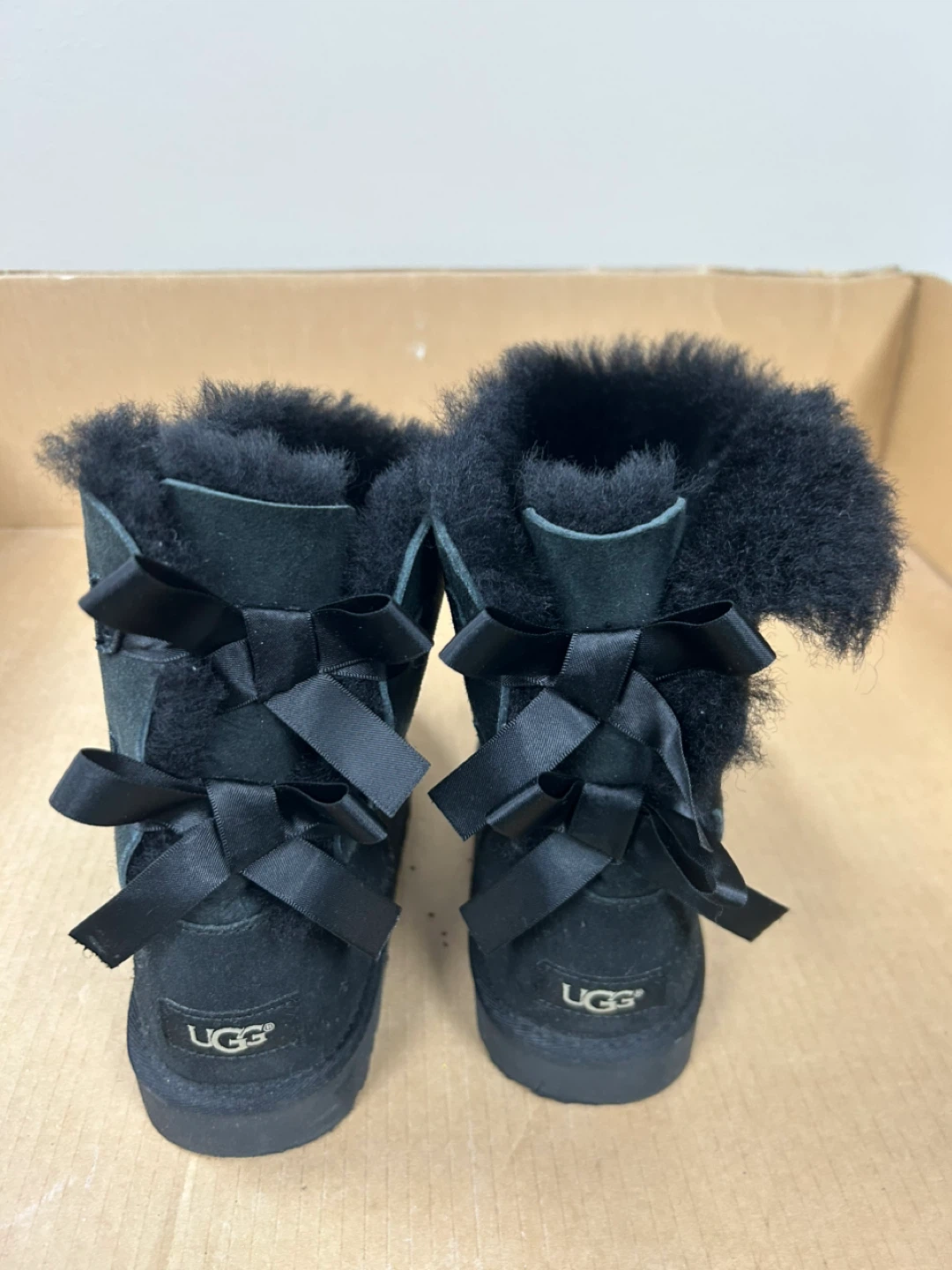 UGG Australia Black Suede Boots with Bows - photo 4