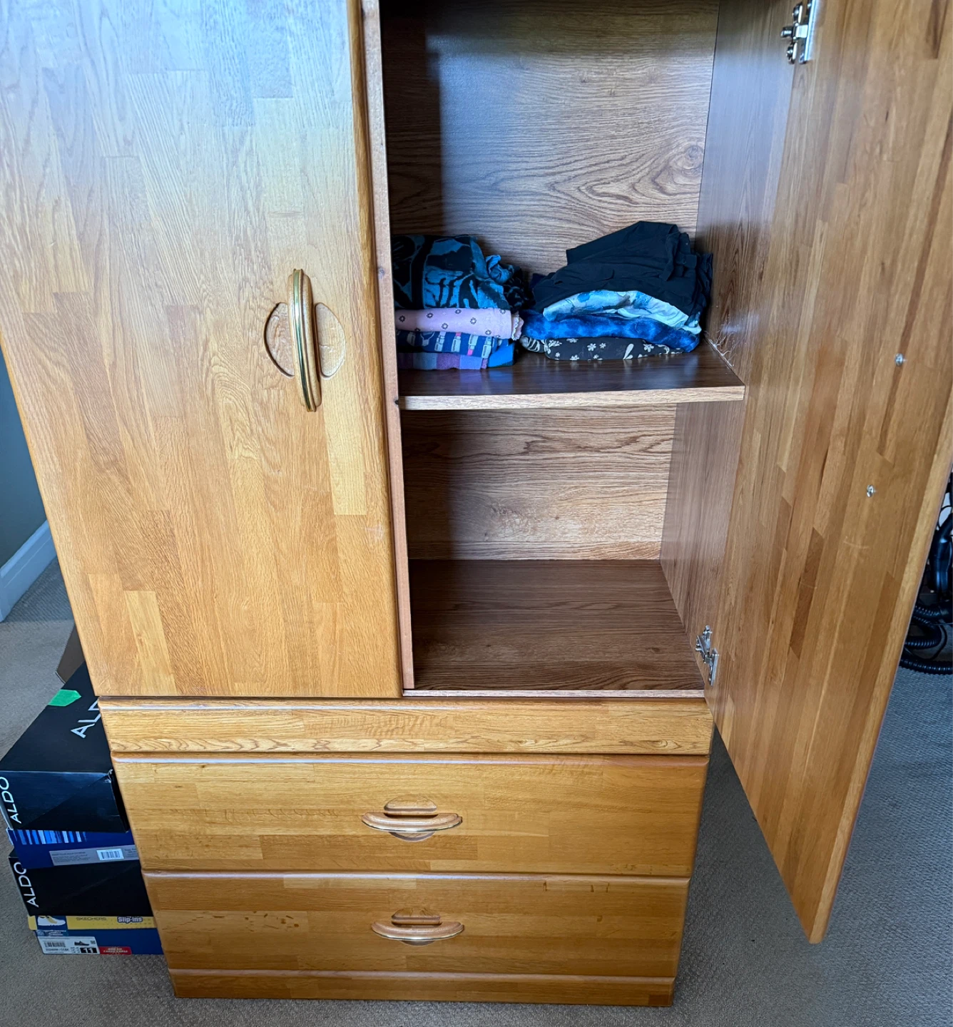 Wooden Armoire with Drawers