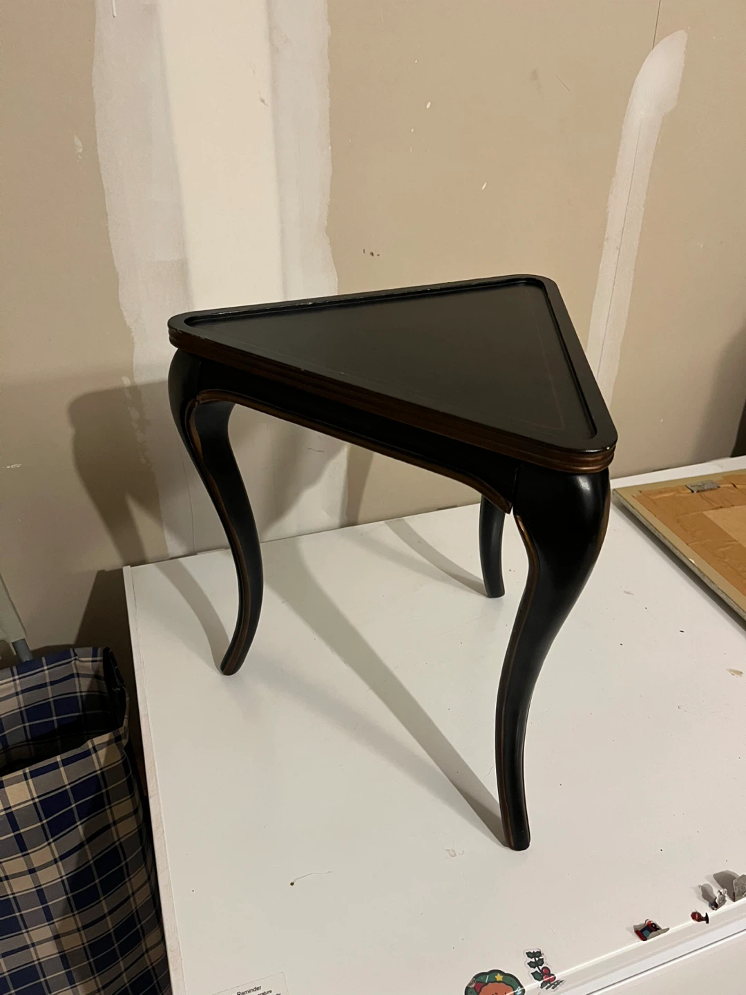 Vintage 1960s French Louis XV-Style Triangular Accent Table