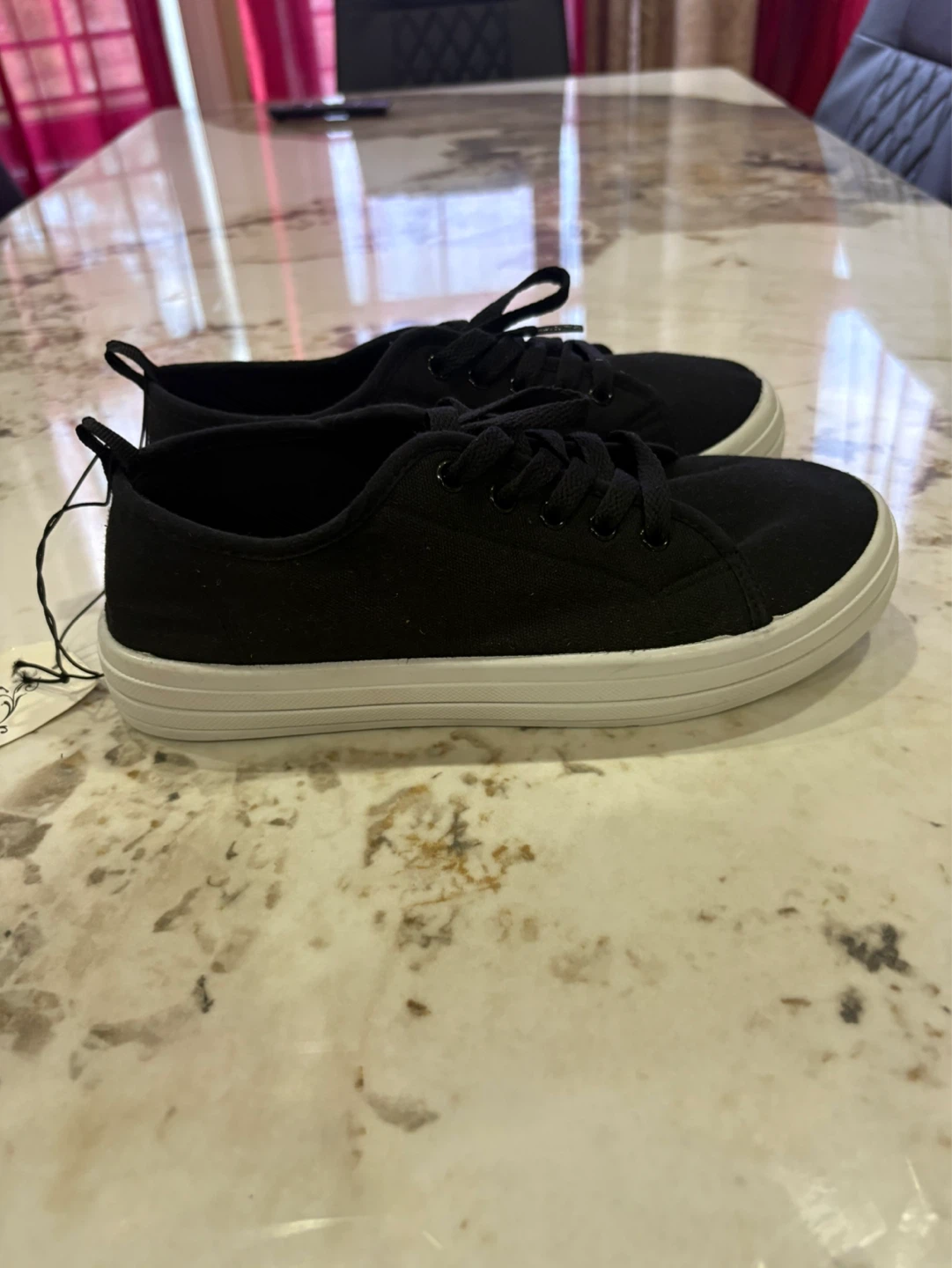 Black Canvas Sneakers - Size 7 - photo 5