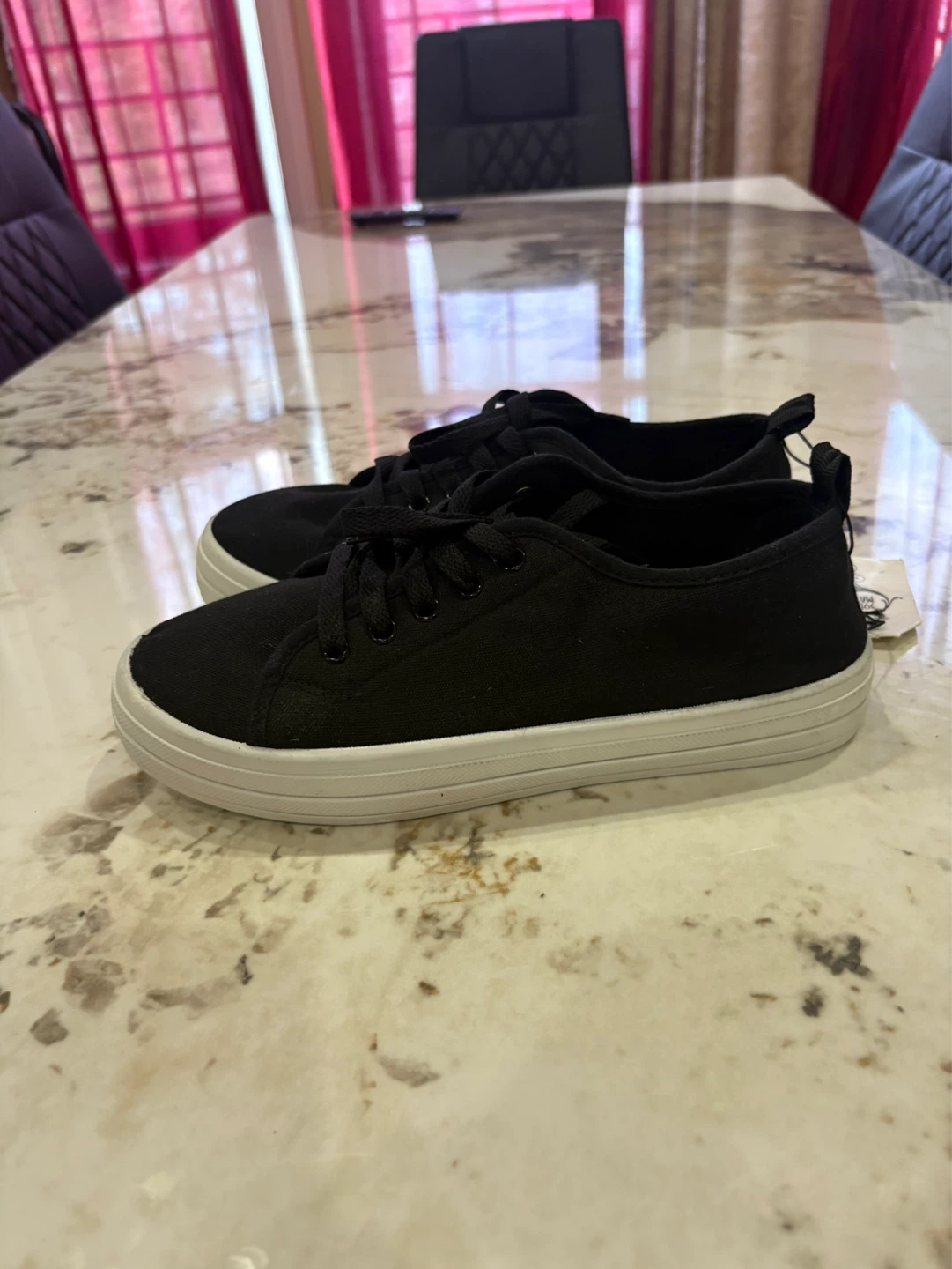 Black Canvas Sneakers - Size 7 - photo 3