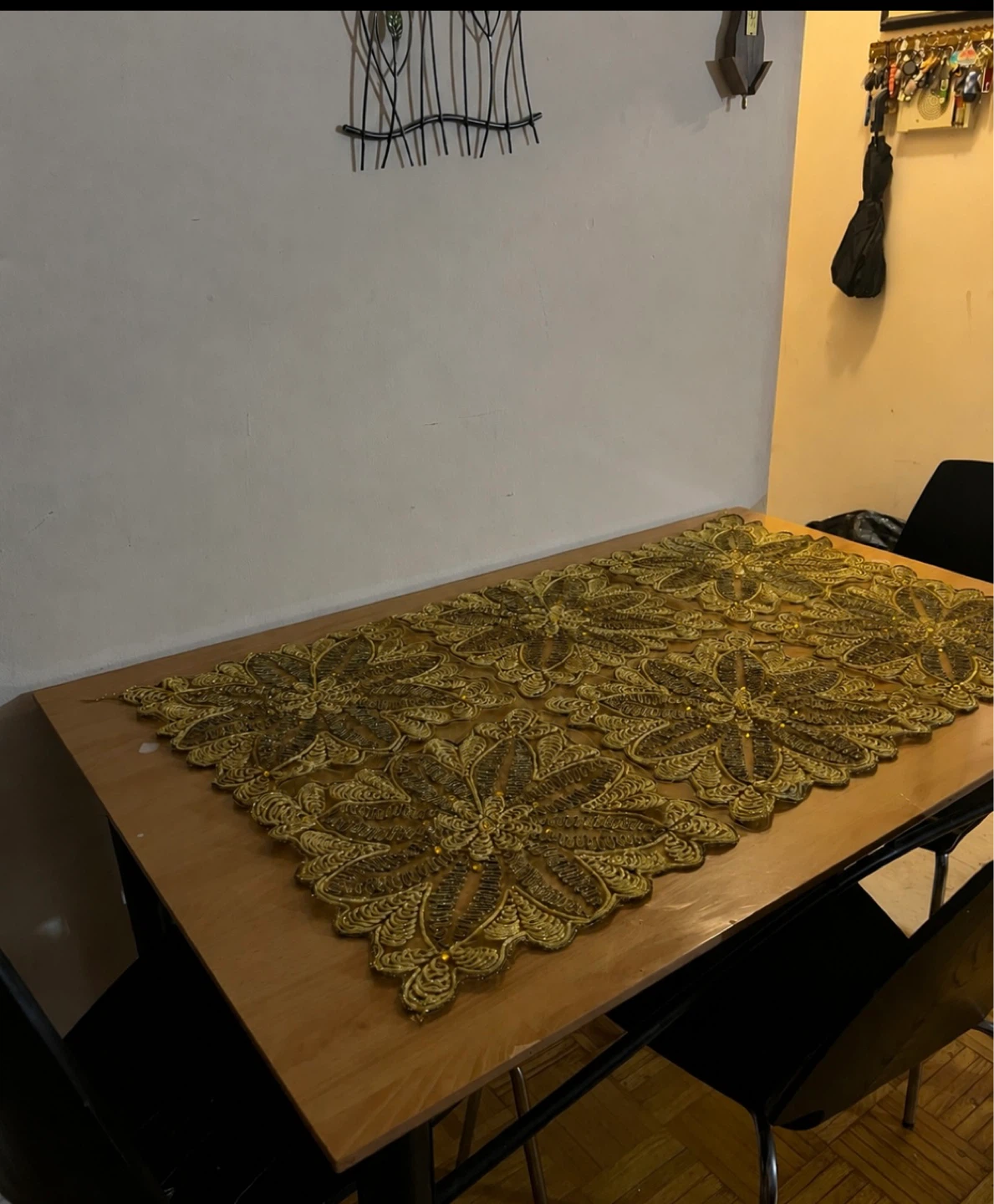 Gold Floral Table Runner