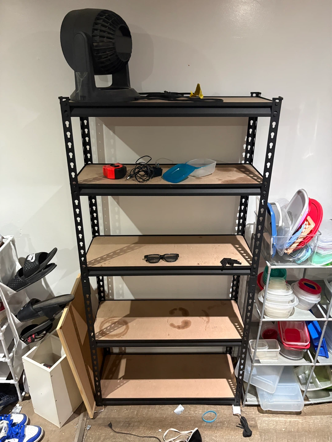 Black 5-Shelf Metal Storage Rack