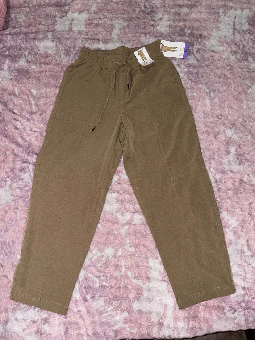 Mondetta High-Rise Textured Ankle Pants - XS