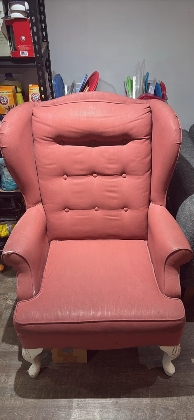 Pink Wingback Accent Chair