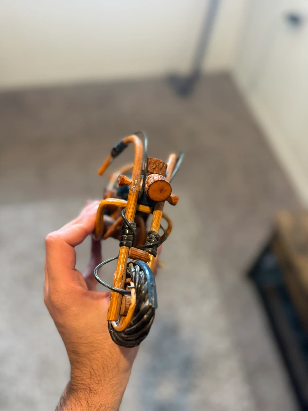 Wooden Motorcycle Figurine - photo 2