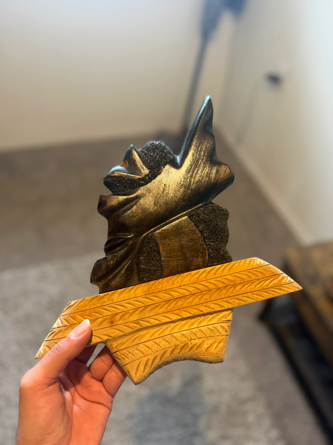 Wooden Motorcycle Figurine - photo 3