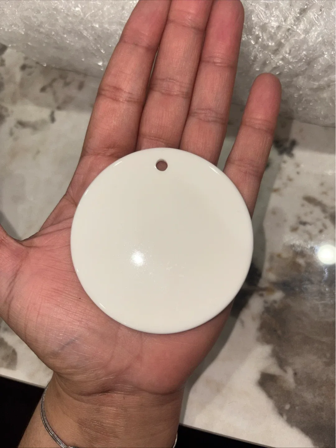 Blank White Round Sublimation Ornament - photo 4