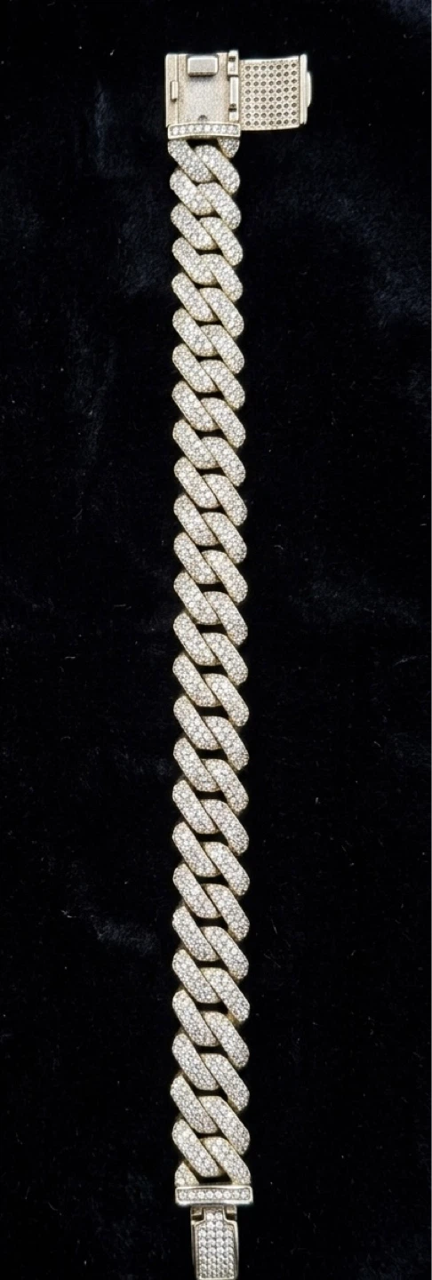 Diamond Cuban Link Chain and Bracelet Set - photo 2