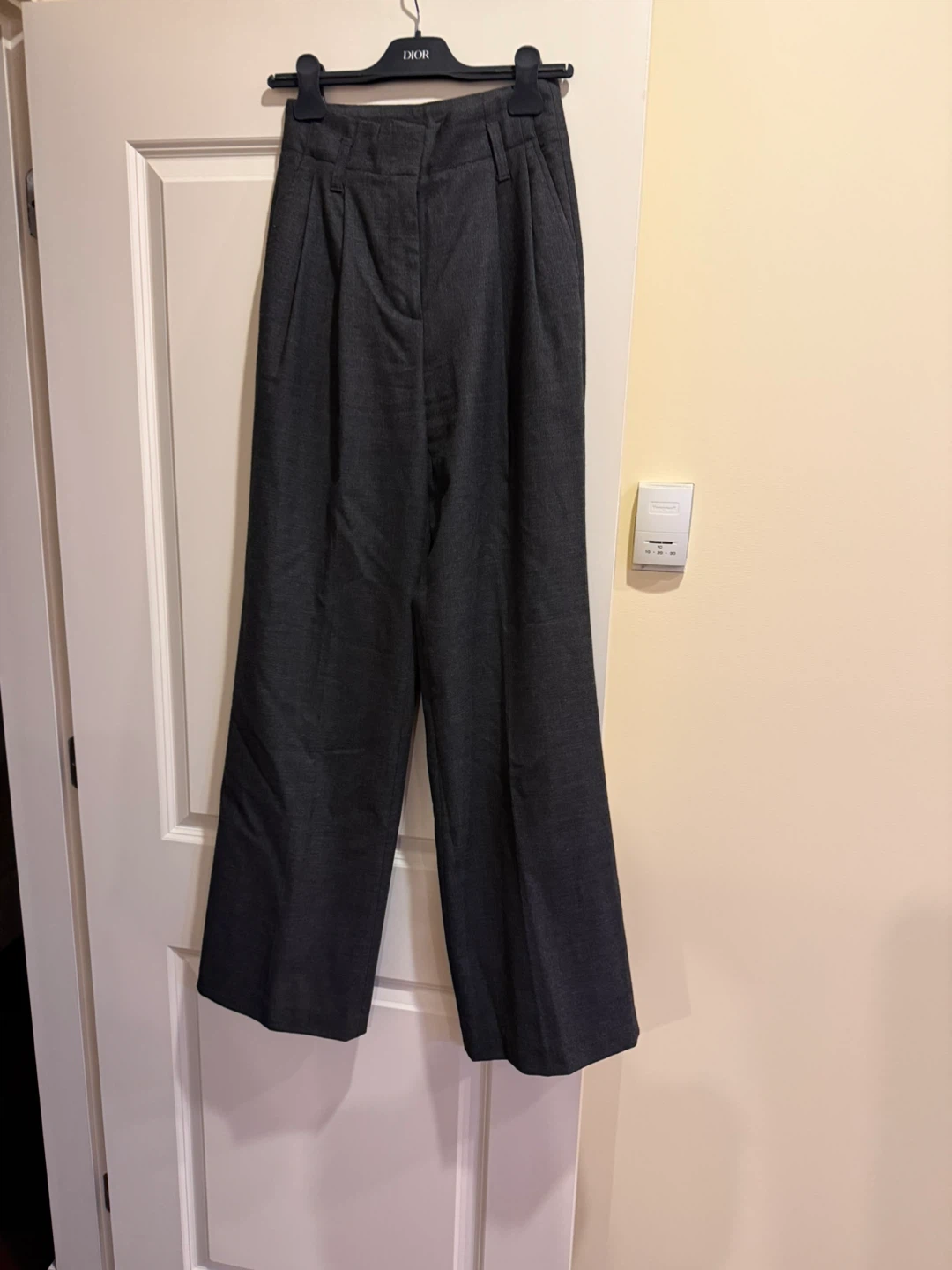 Michael Kors Grey Wool Blend Wide Leg Trousers Size 0