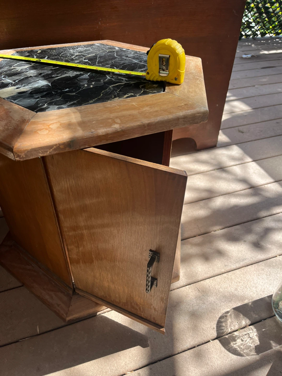 Octagonal Side Table with Marble Top