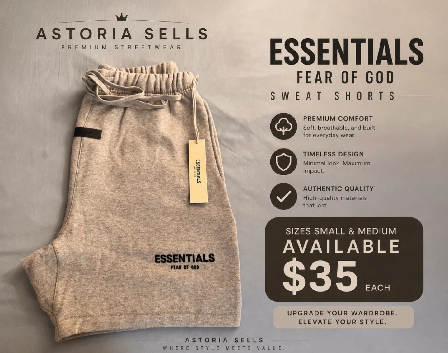 Essentials Shorts Dark Oatmeal