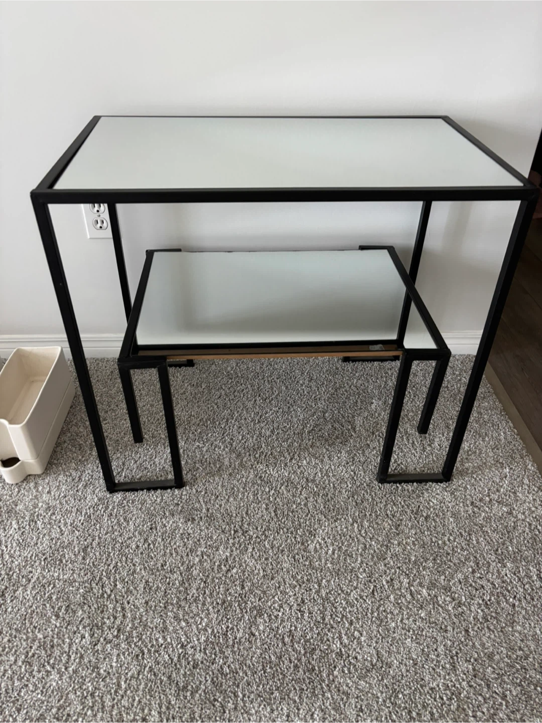 Glass console table