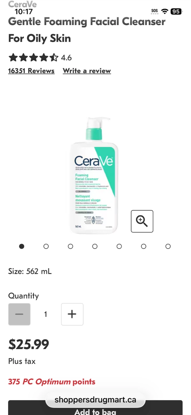 NEW CeraVe Foaming Facial Cleanser for Oily Skin 355 mL