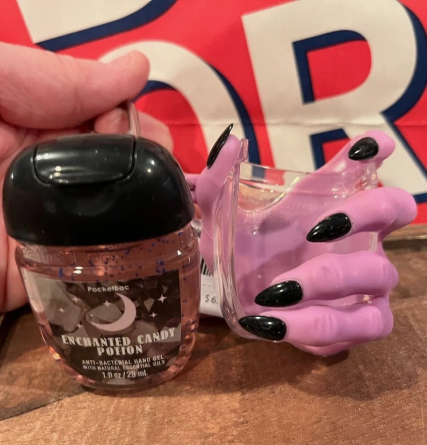PocketBac Hand Sanitizer Holder - Purple Witch Hand