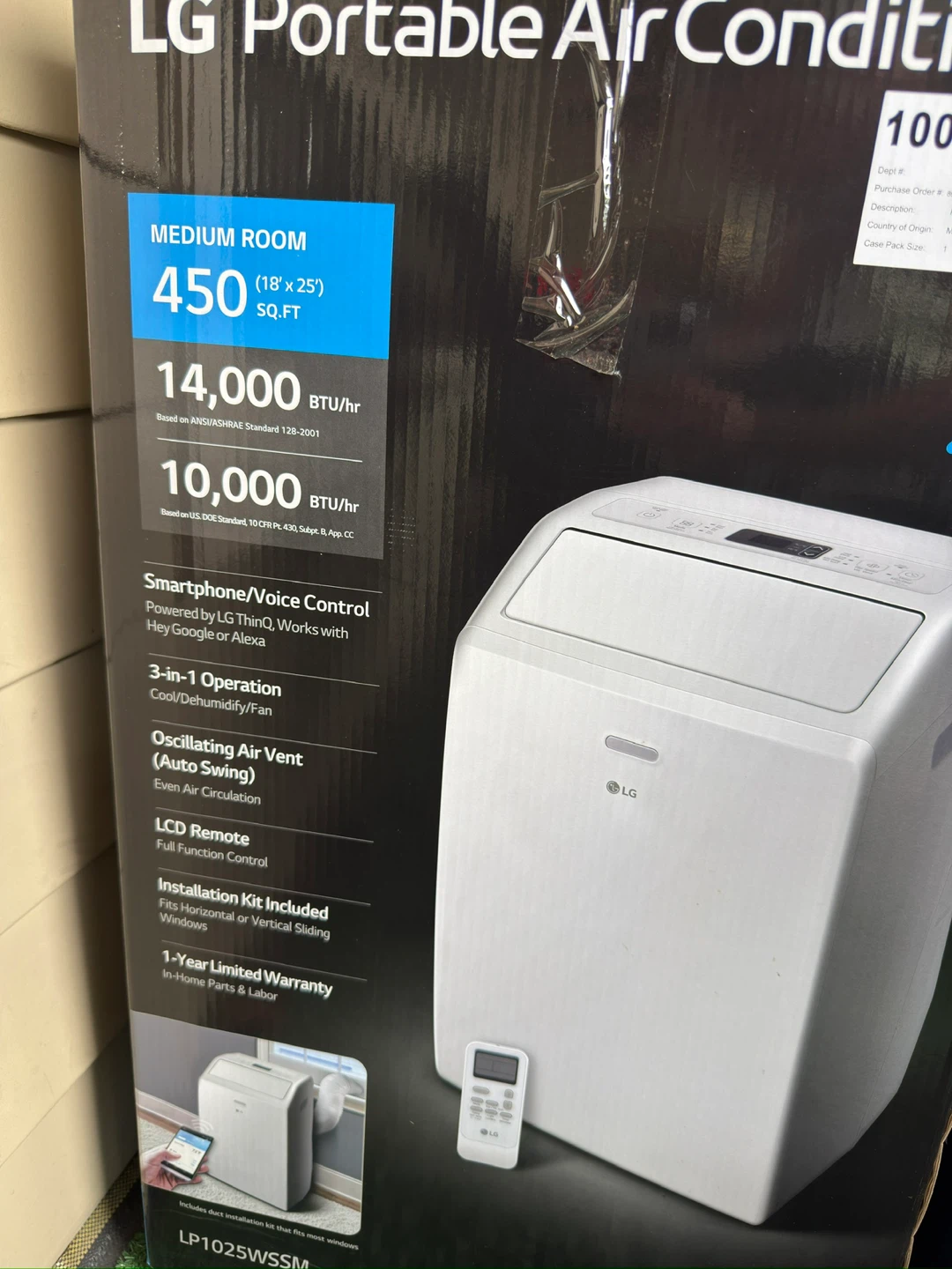 LG Portable Air Conditioner LP1025WSSM