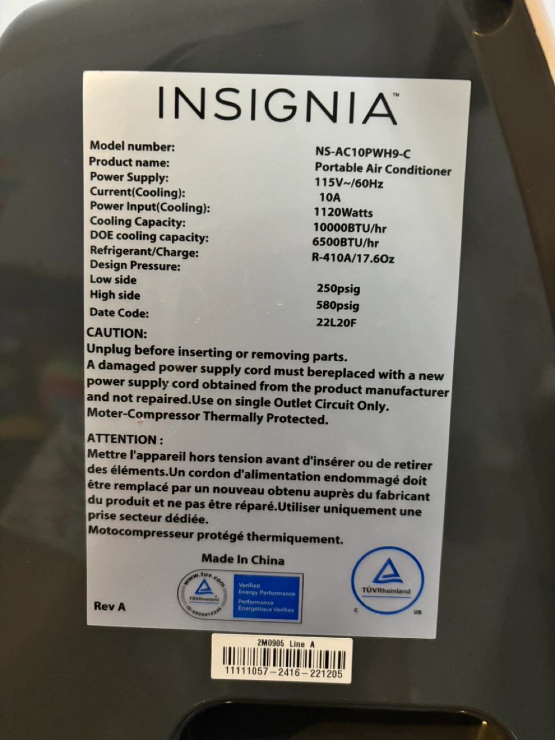 Insignia 10000 BTU Portable Air Conditioner - photo 2