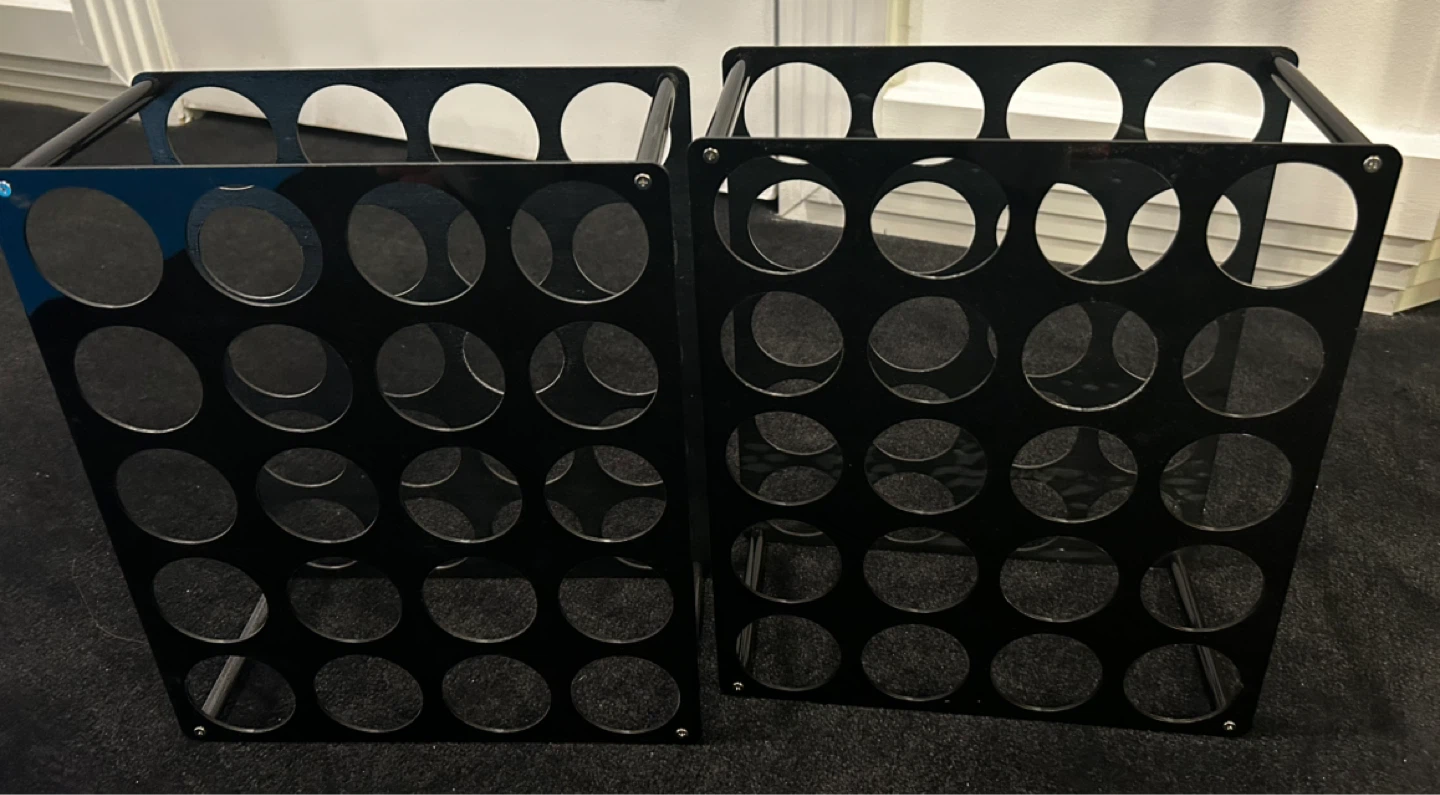 2 Set Vinyl Roll Storage Organizer Rack - black