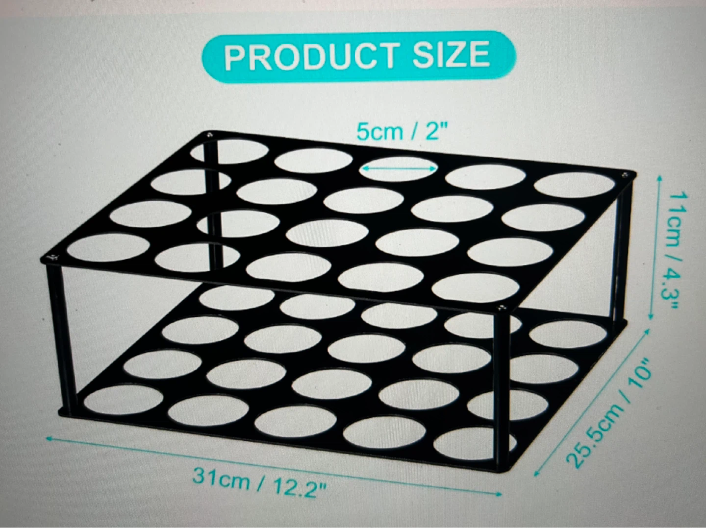 2 Set Vinyl Roll Storage Organizer Rack - black - photo 2