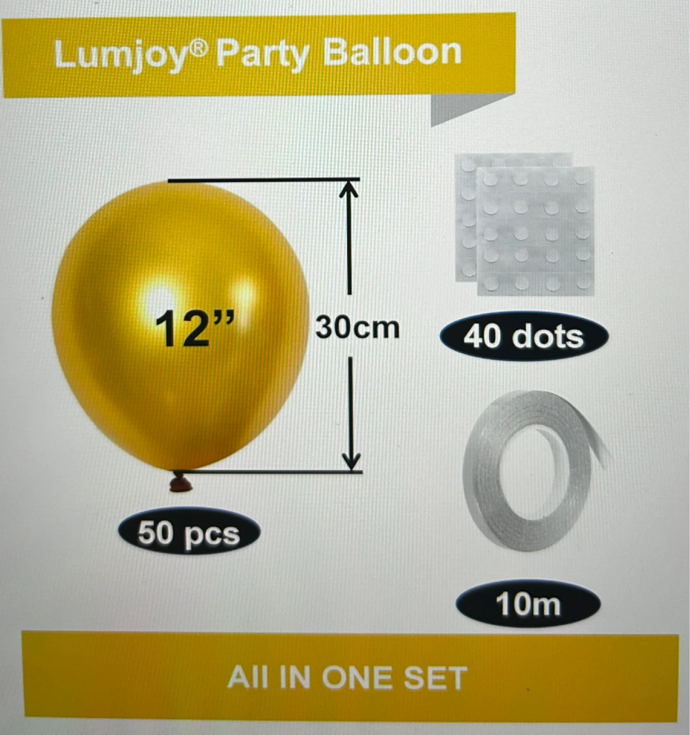 Metallic Gold Balloons 12 Inch (50 Pcs) - photo 2