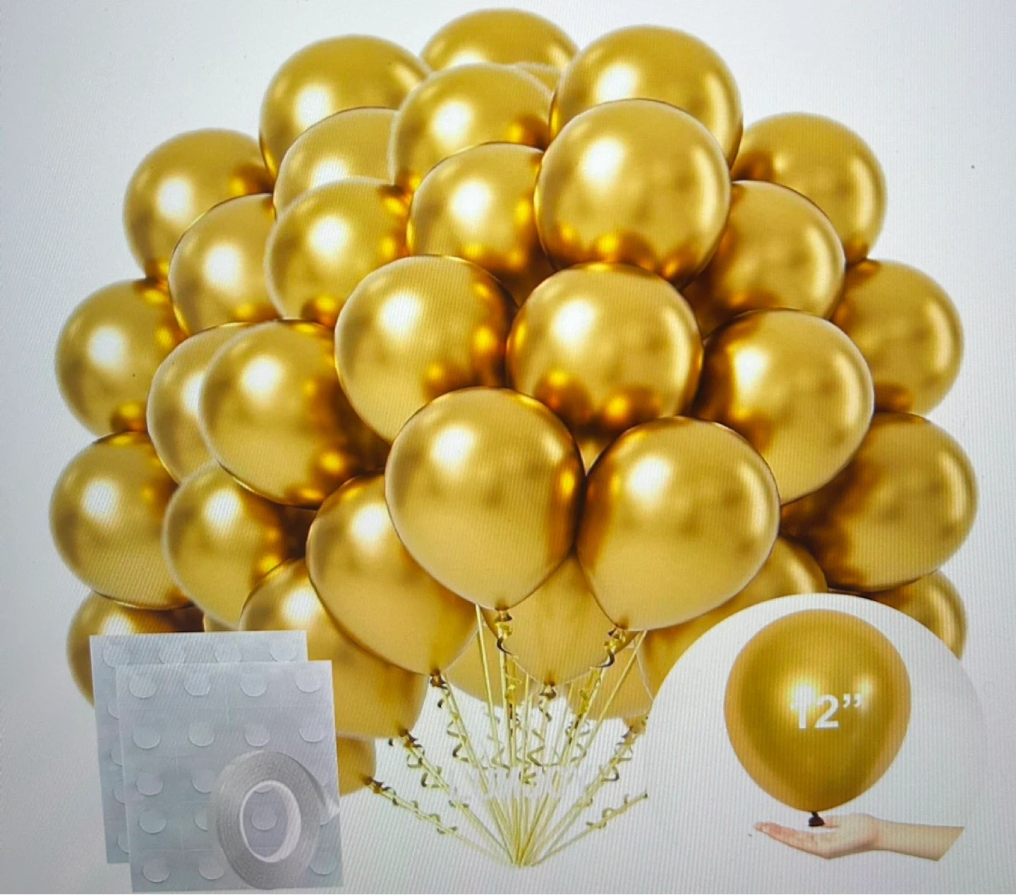 Metallic Gold Balloons 12 Inch (50 Pcs) - photo 3